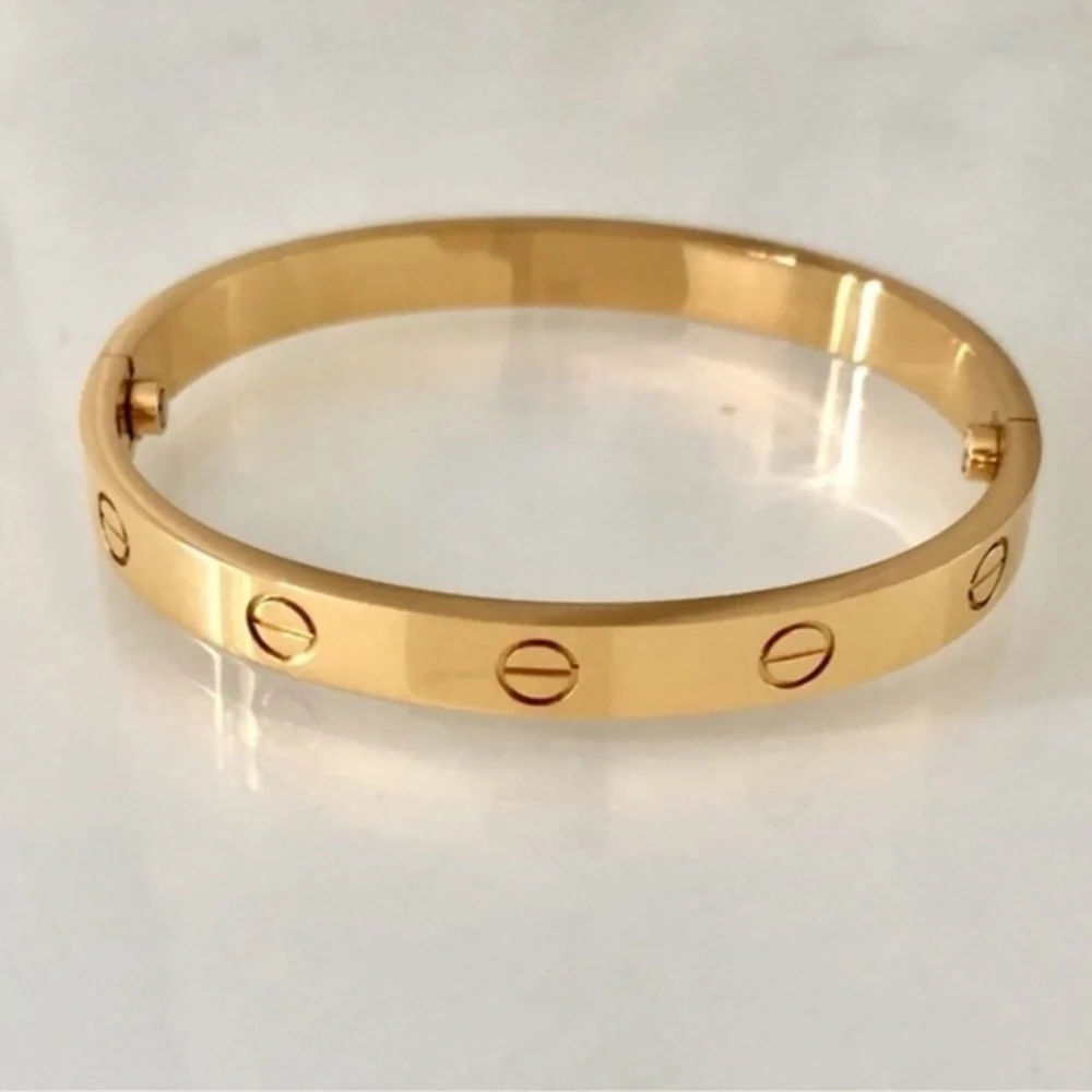 Generic Clip On Screw Bangle Bracelet in Gold